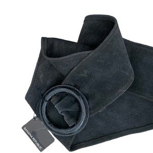 Banana Republic Suede‎ Leather Charcoal Gray Adjustable D Ring Sz M